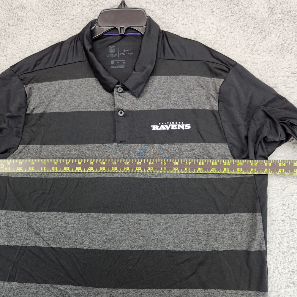 Baltimore Ravens Nike Dri-Fit NFL Onfield Apparel Polo Shirt Mens Size XL Black - Picture 5 of 8
